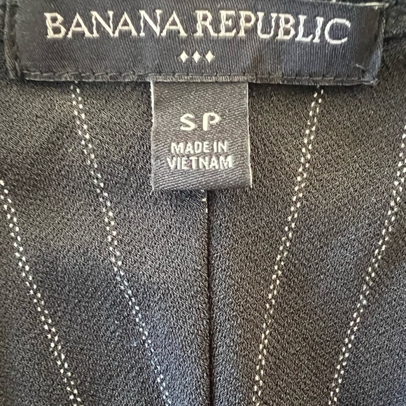 BANANA republic twist racer back dress, side slit, black pin stripe, small - Picture 2 of 11